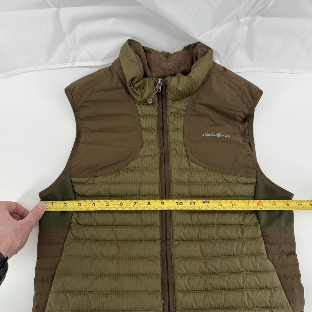 Eddie Bauer‎ Sportshop Womens Vest Size M Green Brown Hunting Stormdown 700 - Picture 10 of 13